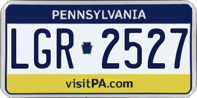 PA license plate LGR2527