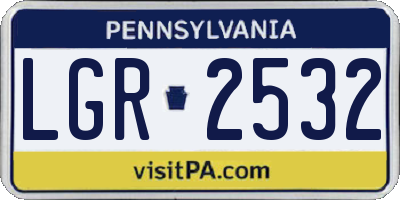 PA license plate LGR2532