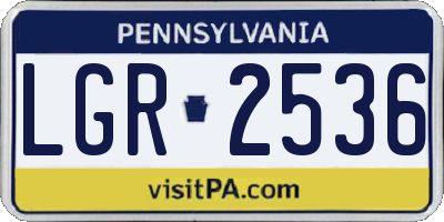 PA license plate LGR2536