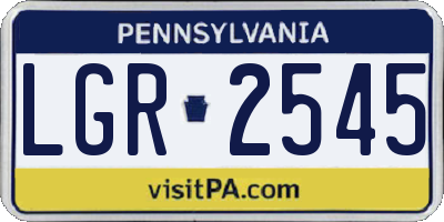PA license plate LGR2545