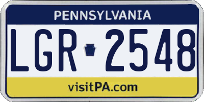 PA license plate LGR2548