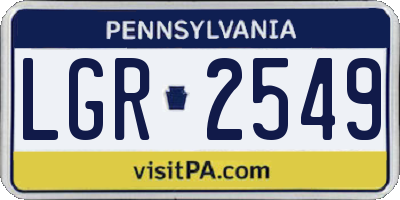 PA license plate LGR2549