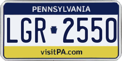 PA license plate LGR2550