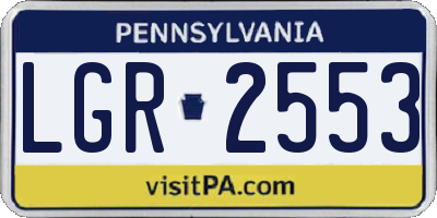 PA license plate LGR2553