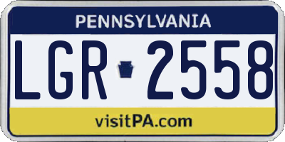 PA license plate LGR2558