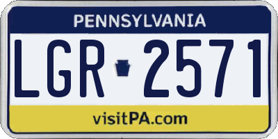 PA license plate LGR2571