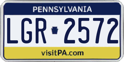 PA license plate LGR2572