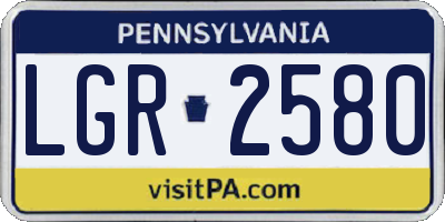 PA license plate LGR2580