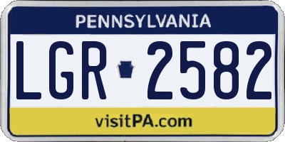 PA license plate LGR2582