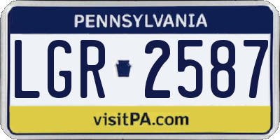 PA license plate LGR2587