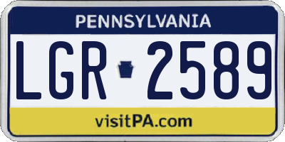 PA license plate LGR2589