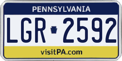PA license plate LGR2592
