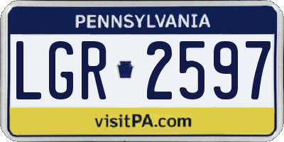 PA license plate LGR2597