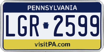 PA license plate LGR2599