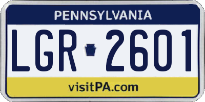 PA license plate LGR2601