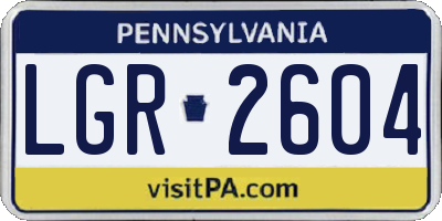 PA license plate LGR2604