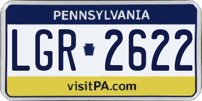 PA license plate LGR2622