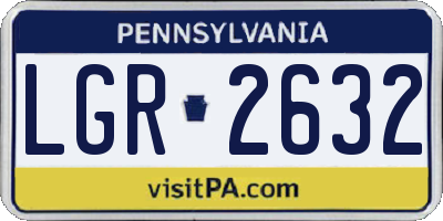 PA license plate LGR2632