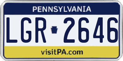 PA license plate LGR2646