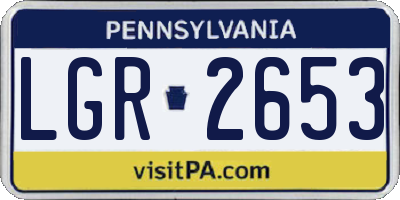 PA license plate LGR2653