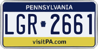 PA license plate LGR2661