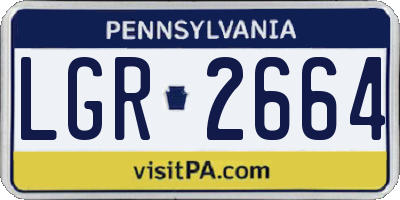 PA license plate LGR2664