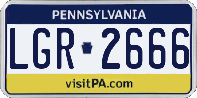 PA license plate LGR2666