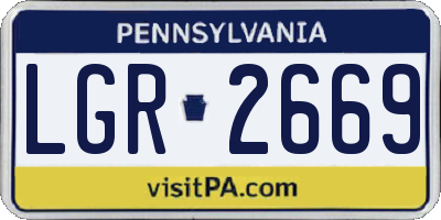 PA license plate LGR2669