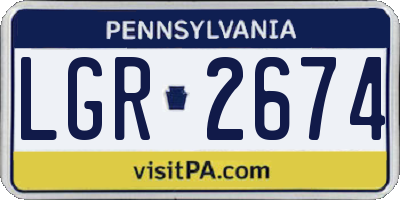 PA license plate LGR2674