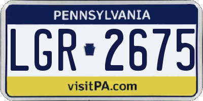 PA license plate LGR2675