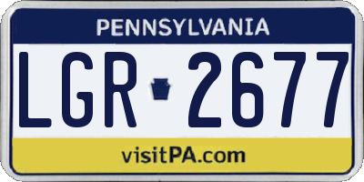 PA license plate LGR2677