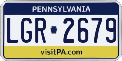 PA license plate LGR2679