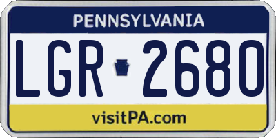 PA license plate LGR2680