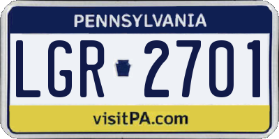 PA license plate LGR2701