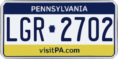 PA license plate LGR2702