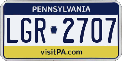 PA license plate LGR2707