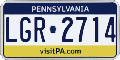 PA license plate LGR2714