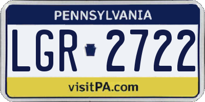 PA license plate LGR2722