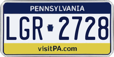 PA license plate LGR2728