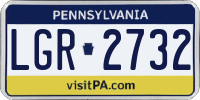 PA license plate LGR2732