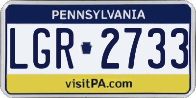 PA license plate LGR2733
