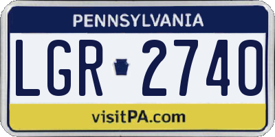 PA license plate LGR2740