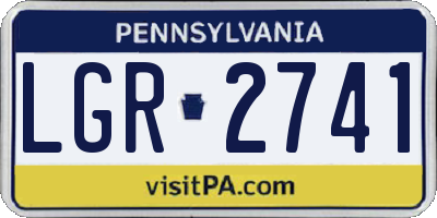 PA license plate LGR2741