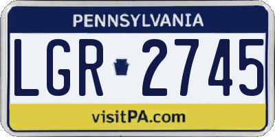 PA license plate LGR2745