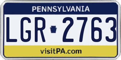 PA license plate LGR2763