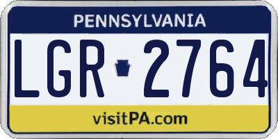 PA license plate LGR2764