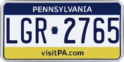 PA license plate LGR2765