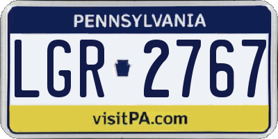 PA license plate LGR2767