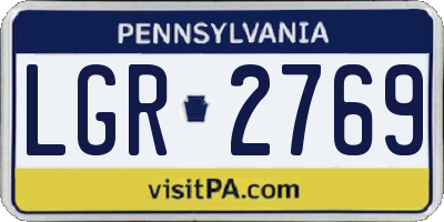 PA license plate LGR2769