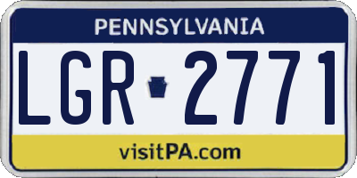 PA license plate LGR2771